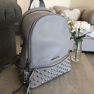 Michael Kors studded pebbled leather backpack